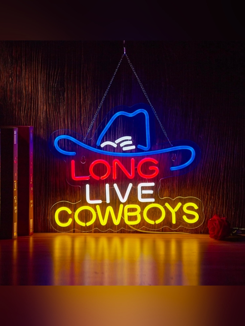 Long Live Cowboy Neon Sign for Wall Décor LED Cowboy Neon Sign Decor Light.